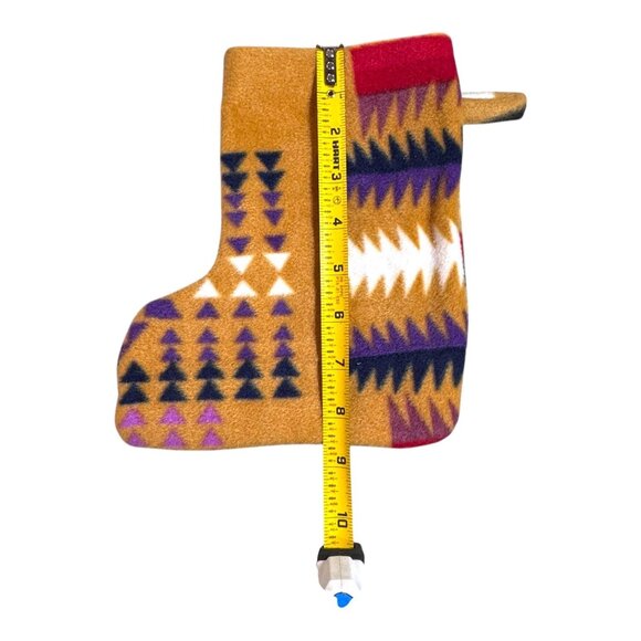 Vintage Southwest Fleece Christmas Stocking Tribal Geometric Design 8.5" Kids - Picture 3 of 5